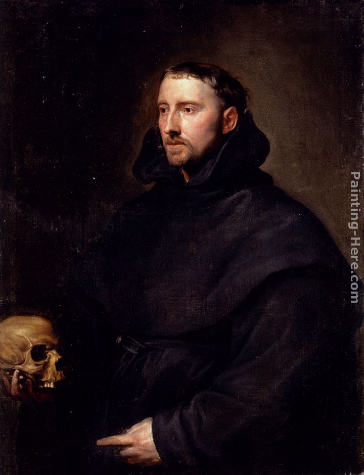 Portrait Of A Monk Of The Benedictine Order, Holding A Skull painting - Sir Antony van Dyck Portrait Of A Monk Of The Benedictine Order, Holding A Skull art painting Portrait Of A Monk Of The Benedictine Order, Holding A Skull painting - Sir Antony van Dyck Portrait Of A Monk Of The Benedictine Order, Holding A Skull art painting